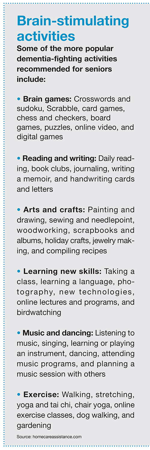 A chart listing some of the best ways to stimulate your brain