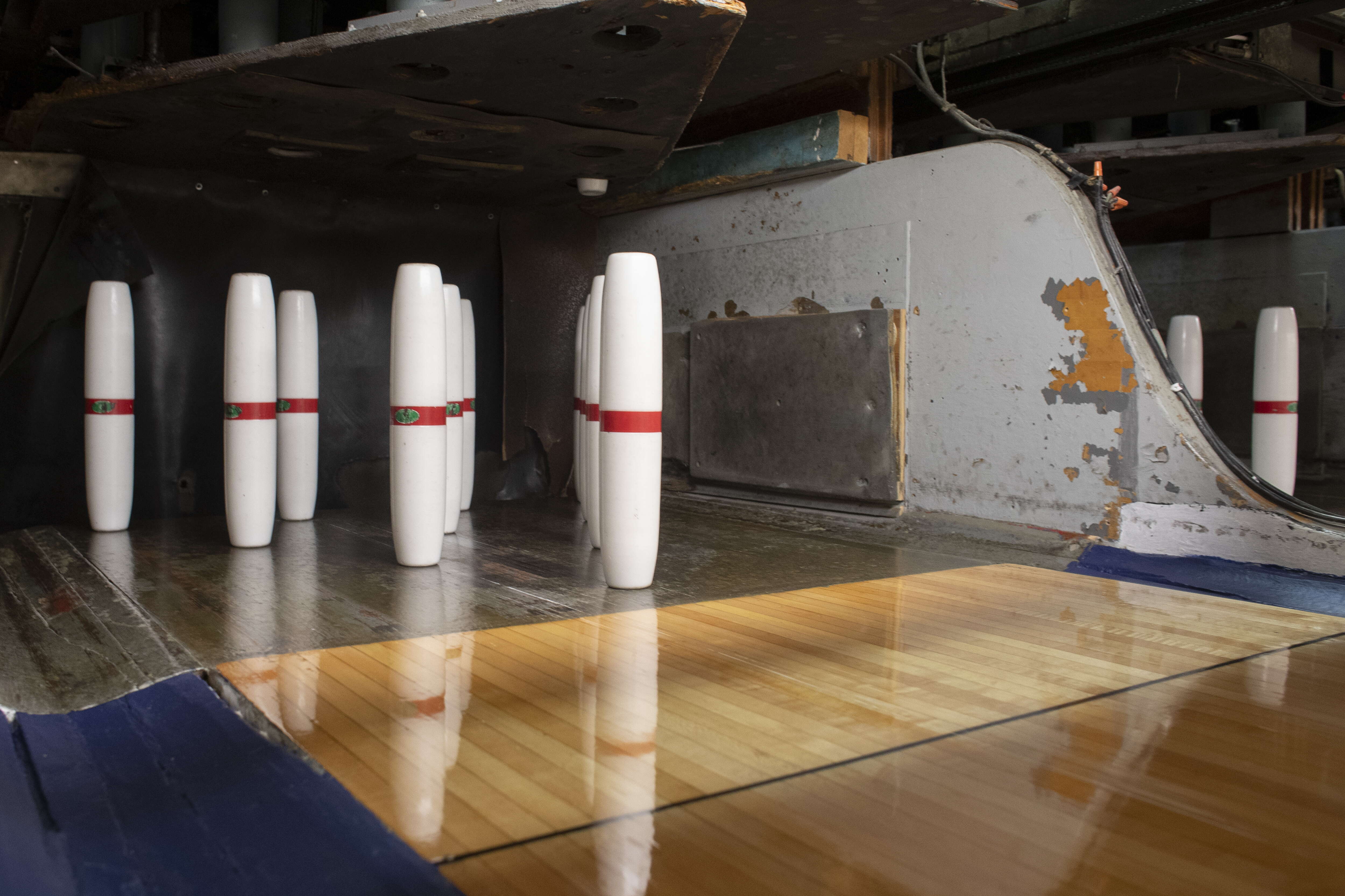 A frame of candlepin pins