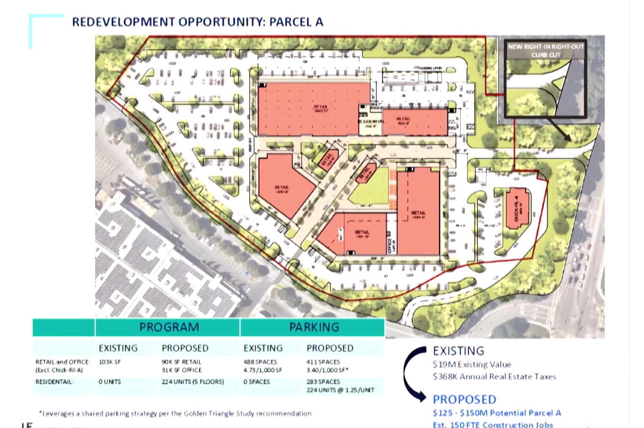 A plan for a mixed-use plaza