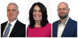 Three headshots of two men and one woman side-by-side