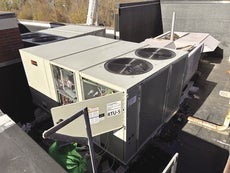 A roof-top heat pump