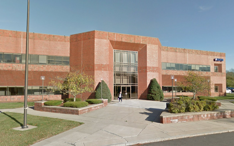 A two-story brick office building