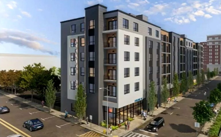 A modern building at the intersection of two streets