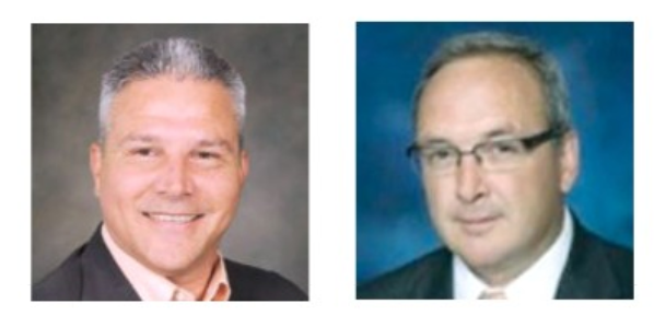 two headshots of men in suits