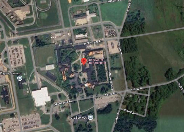 A satellite image of a state hospital