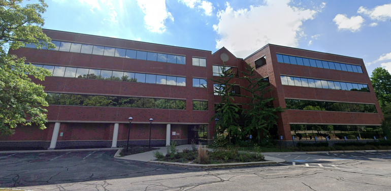 A four-story office building