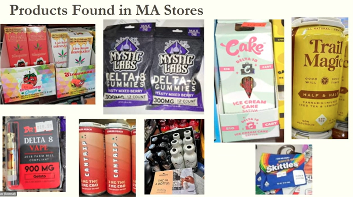 A collage of unregulated cannabis products