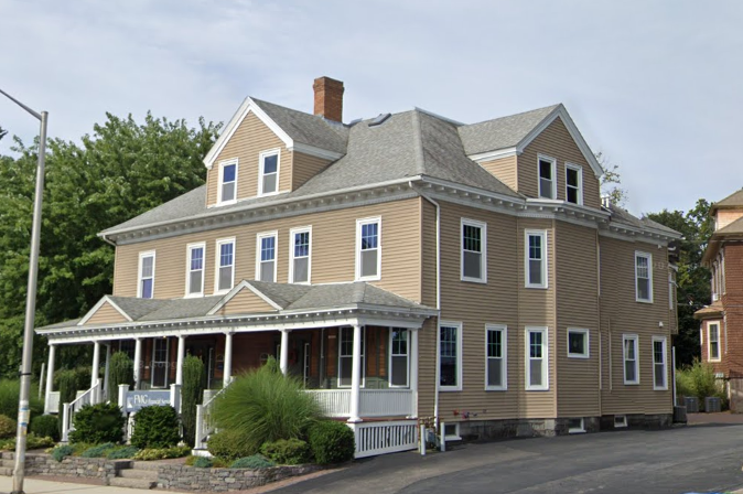 A three-story building