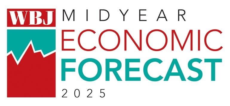 A logo for the 2025 WBJ Midyear Economic Forecast