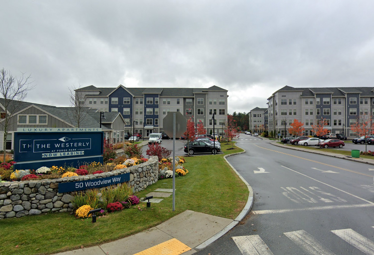Entrance to an apartment complex