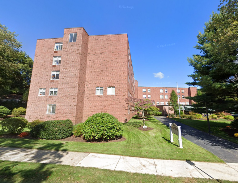Five-story brick building