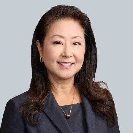 Woman in black suit