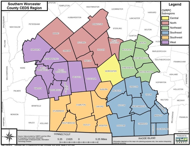 Worcester County Map With Towns Manufacturing And Health Care Lead New South Worcester County Economic Development Plan Worcester Business Journal